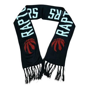 Toronto Raptors Scarf Mens Black NBA Basketball Knit Fringe Fan Gear Winter